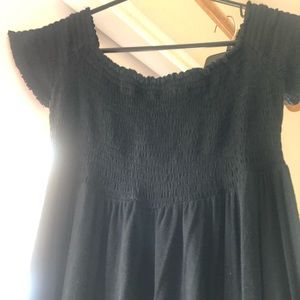 Black stretchy maternity dress